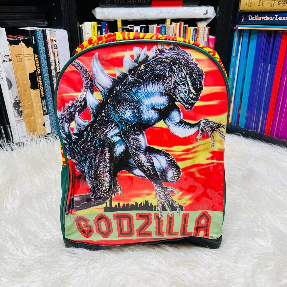 VINTAGE GODZILLA TOHO BACKPACK 1998 GREEN